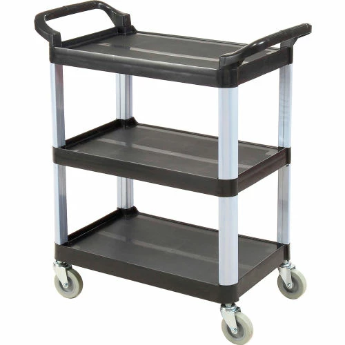 Promo β¨ Luxor Service Cart w/3 Shelves, 200 lb. Capacity, 33-1/2"L x 16-3/4"W x 36-3/4"H, Black π₯ - Image 2
