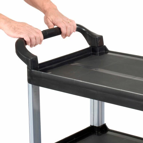 Promo β¨ Luxor Service Cart w/3 Shelves, 200 lb. Capacity, 33-1/2"L x 16-3/4"W x 36-3/4"H, Black π₯ - Image 4