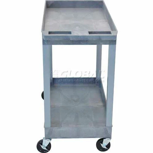 Best deal π Luxor Plastic Utility Cart w/2 Shelves, 400 lb. Capacity, 35-1/4"L x 18"W x 34-1/4"H, Gray π - Image 3