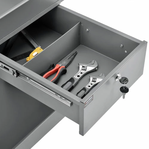 Deals π€© Global Industrial Stock Cart w/1 Drawer & 2 Shelves, 500 lb. Cap, 36"L x 24"W x 32"H, Gray π - Image 5