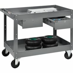 Cheap 😀 Global Industrial™ Stock Cart w/2 Drawers & 2 Shelves, 500 lb. Cap, 36"L x 24"W x 32"H, Gray 😀