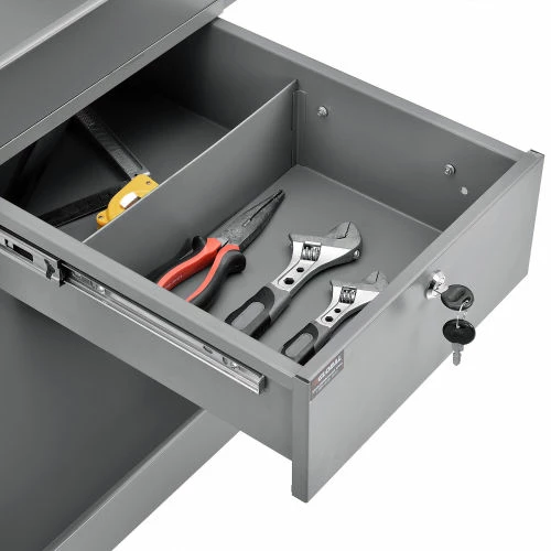 Cheap π Global Industrial Stock Cart w/2 Drawers & 2 Shelves, 500 lb. Cap, 36"L x 24"W x 32"H, Gray π - Image 5