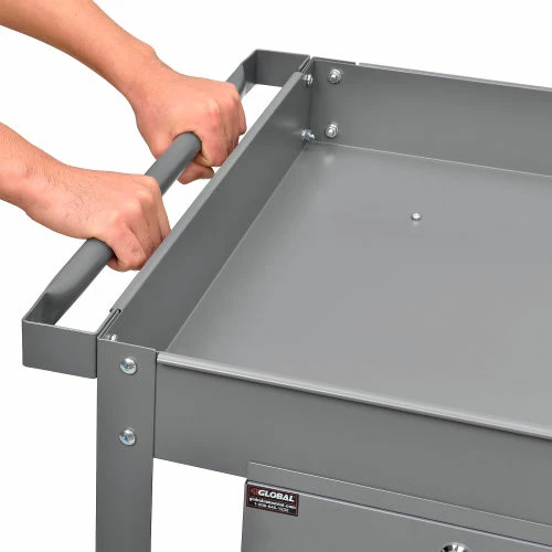 Cheap π Global Industrial Stock Cart w/2 Drawers & 2 Shelves, 500 lb. Cap, 36"L x 24"W x 32"H, Gray π - Image 8
