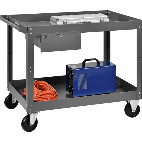 Brand new β¨ Global Industrial Stock Cart w/1 Drawer & 2 Shelves, 800 lb. Cap, 36"L x 24"W x 32"H, Gray π₯°