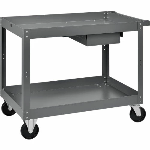 Brand new β¨ Global Industrial Stock Cart w/1 Drawer & 2 Shelves, 800 lb. Cap, 36"L x 24"W x 32"H, Gray π₯° - Image 4
