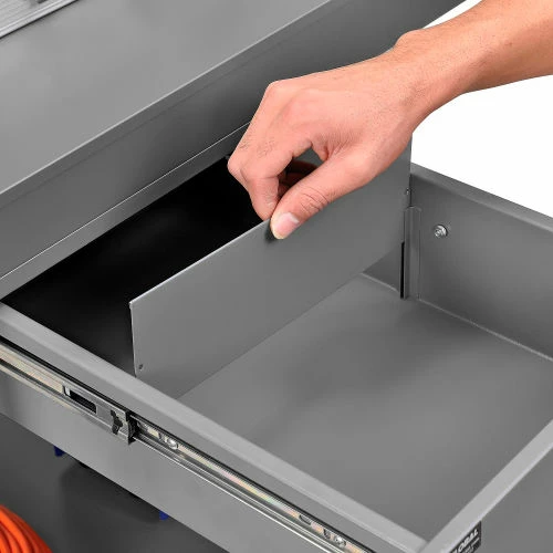 Brand new β¨ Global Industrial Stock Cart w/1 Drawer & 2 Shelves, 800 lb. Cap, 36"L x 24"W x 32"H, Gray π₯° - Image 6