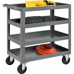 Coupon 👍 Global Industrial™ Steel Stock Cart w/4 Shelves, 800 lb. Capacity, 30"L x 18"W x 36"H 🎁