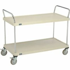 Best deal π₯ Nexel® Plastic Utility Cart w/2 Shelves & Poly Brake Casters, 600 lb. Cap, 48"L x 24"W x 39"H π