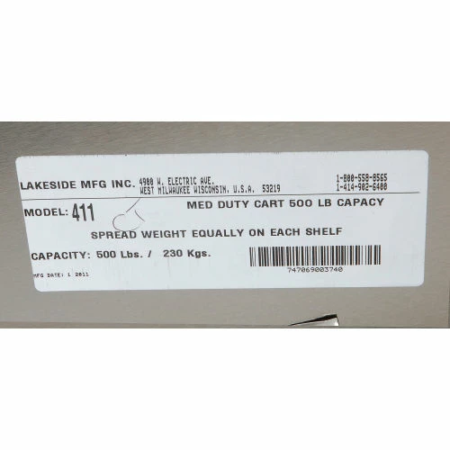 Buy ✨ Lakeside® Steel Utility Cart w/3 Shelves, 500 lb. Capacity, 54-1/8"L x 22-3/8"W x 37-1/4"H 🥰 - Image 15