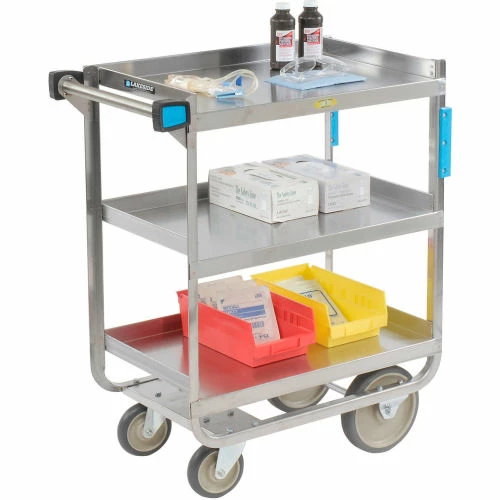 Budget 🥰 Lakeside® Steel Utility Cart w/3 Shelves, 700 lb. Cap, 37-1/8"L x 22-3/8"W x 37-1/8"H 🎁 - Image 4