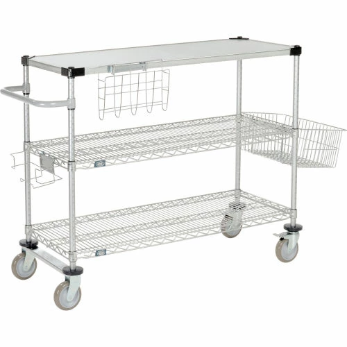 Cheap 💯 Nexelate® Curbside Cart w/3 Shelves & Polyurethane Casters, 48"L x 18"W x 40"H ❤️ - Image 2