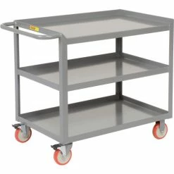 Best Pirce ✨ Little Giant® Mobile Workstation w/3 Shelves, 1200 lb. Capacity, 48"L x 24"W x 34"H, Gray 😀