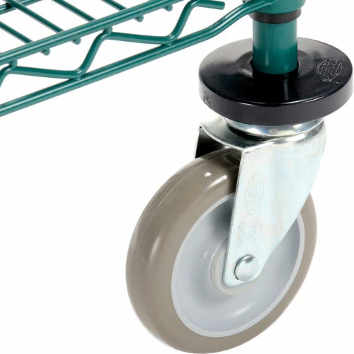 Coupon 👏 Nexel® Utility Cart, 3 Shelf, Poly-Green®, 24"L x 24"W x 39"H, Polyurethane Swivel Casters 💯 - Image 5