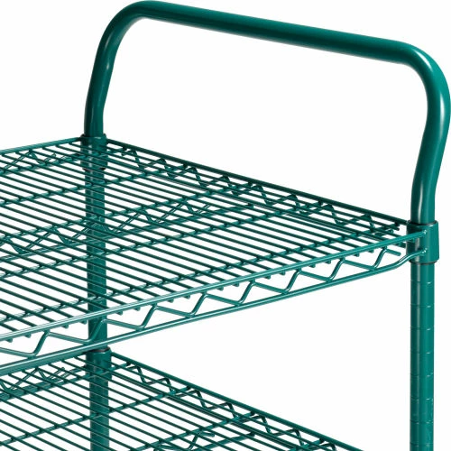 Coupon 😀 Nexel® Utility Cart, 3 Shelf, Poly-Green®, 36"L x 24"W x 39"H, Polyurethane Swivel Casters ⌛ - Image 3