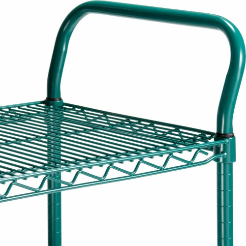 Budget 🔔 Nexel® Utility Cart, 3 Shelf, Poly-Green®, 36"L x 18"W x 39"H, Polyurethane Brake Casters 🎉 - Image 3
