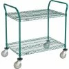 Best deal ❤️ Nexel® Utility Cart, 2 Shelf, Poly-Green®, 36"L x 24"W x 39"H, Polyurethane Swivel Casters 😍
