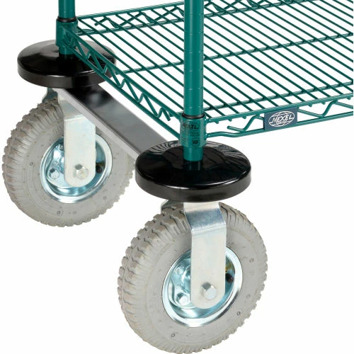 Top 10 🎁 Nexel® Utility Cart, 2 Shelf, Poly-Green®, 36"L x 18"W x 42"H, Pneumatic Rigid Casters 👍 - Image 4