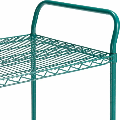 Discount 😍 Nexel® Utility Cart, 2 Shelf, Poly-Green®, 36"L x 24"W x 39"H, Polyurethane Rigid Casters 💯 - Image 3