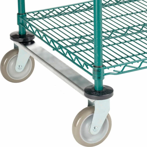 Hot Sale 🎉 Nexel® Utility Cart, 3 Shelf, Poly-Green®, 36"L x 24"W x 39"H, Polyurethane Rigid Casters 👏 - Image 4