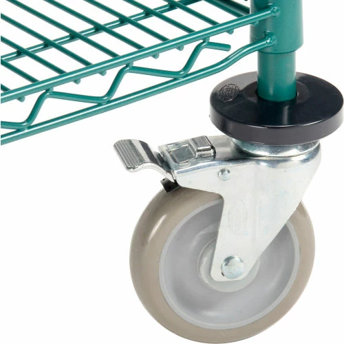 Hot Sale 🎉 Nexel® Utility Cart, 3 Shelf, Poly-Green®, 36"L x 24"W x 39"H, Polyurethane Rigid Casters 👏 - Image 5