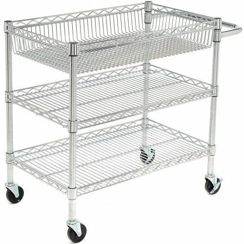Buy π― Luxor Wire Transport Cart, 400 lb. Capacity, 30"L x 18"W x 30"H, Silver π - Image 2