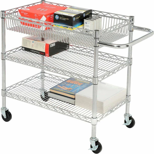 Buy π― Luxor Wire Transport Cart, 400 lb. Capacity, 30"L x 18"W x 30"H, Silver π - Image 4