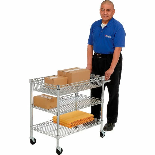 Buy π― Luxor Wire Transport Cart, 400 lb. Capacity, 30"L x 18"W x 30"H, Silver π - Image 6