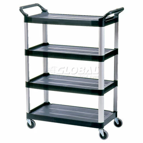 Flash Sale π Rubbermaid® Xtra Service Cart w/4 Shelves, 300 lb. Capacity, 40-3/5"L x 20"W x 51"H, Black β