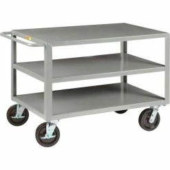Best Sale 🧨 Little Giant® Shelf Truck w/3 Shelves & Wheel Brakes, 5000 lb. Cap, 53-1/2"L x 30"W x 36"H 🔔