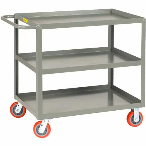 Outlet โจ Little Giant® Welded Service Cart w/3 Lip Shelves, 2000 lb. Capacity, 48"L x 24"W x 35"H, Gray ๐