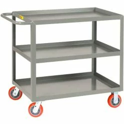 Best Pirce ✨ Little Giant® Welded Service Cart w/3 Lip Shelves, 2000 lb. Capacity, 48"L x 30"W x 35"H, Gray 🥰