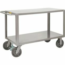 New 🤩 Little Giant® Shelf Truck w/2 Shelves & Floor Lock, 5000 lb. Cap, 53-1/2"L x 30"W x 36"H, Gray 😀