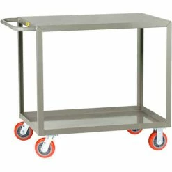 Cheap 🎁 Little Giant® Welded Service Cart w/2 Shelves, 2000 lb. Capacity, 60"L x 30"W x 35"H, Gray 💯