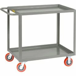 Best Pirce 💯 Little Giant® Welded Service Cart w/2 Lip Shelves, 2000 lb. Capacity, 36"L x 24"W x 35"H, Gray 🥰