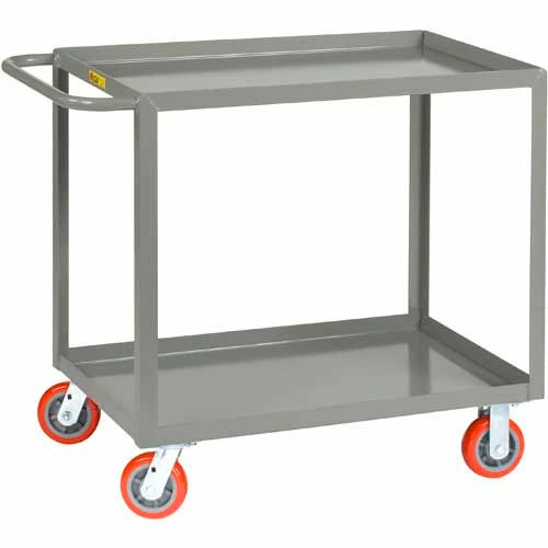 Wholesale ๐ Little Giant® Welded Service Cart w/2 Lip Shelves, 2000 lb. Capacity, 48"L x 30"W x 35"H, Gray โญ