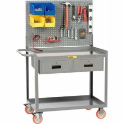 Best Pirce 😉 Little Giant® Mobile Workstation w/Pegboard & 2 Drawers, 1200 lb. Capacity, 53"L x 24"W x 60"H ⌛
