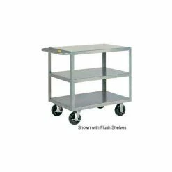 Buy ⌛ Little Giant® Welded Shelf Truck w/3 Lip Shelves, 3600 lb. Capacity, 48"L x 30"W x 36"H, Gray 👍