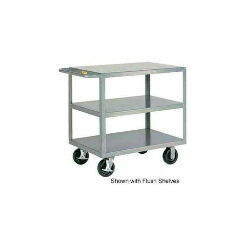 Buy β Little Giant® Welded Shelf Truck w/3 Lip Shelves, 3600 lb. Capacity, 48"L x 30"W x 36"H, Gray π