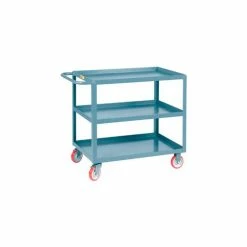 Best Pirce 💯 Little Giant® Welded Service Cart w/3 Lip Shelves, 1200 lb. Capacity, 24"L x 18"W x 35"H, Gray 👍