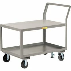 Deals ⌛ Little Giant® Utility Cart w/2 Shelves & Floor Lock, 3600 lb. Capacity, 39"L x 24"W x 42"H 👍