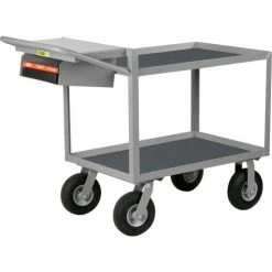 Brand new ⌛ Little Giant® Instrument Cart w/Tray Shelves & Mat, 1200 lb. Cap, 48"L x 24"W x 34"H, Gray 😀