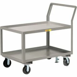 Flash Sale 🎁 Little Giant® Utility Cart w/2 Tray Shelves & Floor Lock, 3600 lb. Cap, 51"L x 24"W x 42"H 🧨