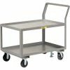Deals ⌛ Little Giant® Utility Cart w/2 Tray Shelves & Floor Lock, 3600 lb. Cap, 63"L x 30"W x 42"H 😍