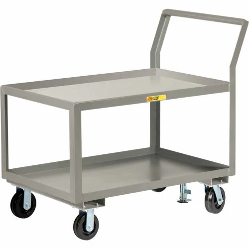 Deals β Little Giant® Utility Cart w/2 Tray Shelves & Floor Lock, 3600 lb. Cap, 63"L x 30"W x 42"H π