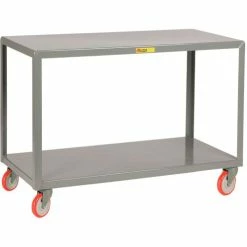Best Pirce 👍 Little Giant® Mobile Table w/2 Shelves, 1000 lb. Capacity, 32"L x 18"W x 34"H, Gray 😉