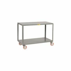 Promo 👏 Little Giant® Mobile Table w/2 Shelves & Wheel Brakes, 1000 lb. Cap, 36"L x 24"W x 34"H, Gray 😍