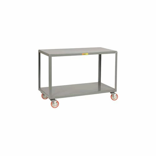 Promo π Little Giant® Mobile Table w/2 Shelves & Wheel Brakes, 1000 lb. Cap, 36"L x 24"W x 34"H, Gray π
