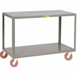 Cheapest 🧨 Little Giant® Mobile Table w/2 Shelves, 3600 lb. Capacity, 72"L x 30"W x 34"H, Gray ✔️