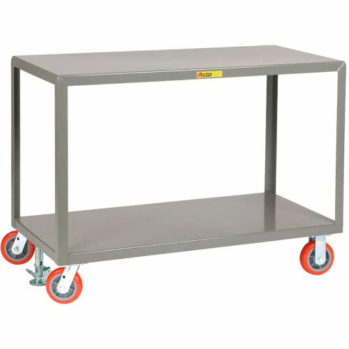 Flash Sale π Little Giant® Mobile Table w/2 Shelves & Floor Lock, 3600 lb. Cap, 60"L x 30"W x 34"H, Gray β€οΈ