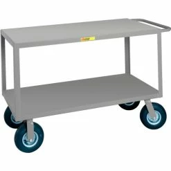 Outlet 🌟 Little Giant® Instrument Cart w/Flat Shelves, 1200 lb. Cap, 36"L x 24"W x 33-1/2"H, Gray ⭐